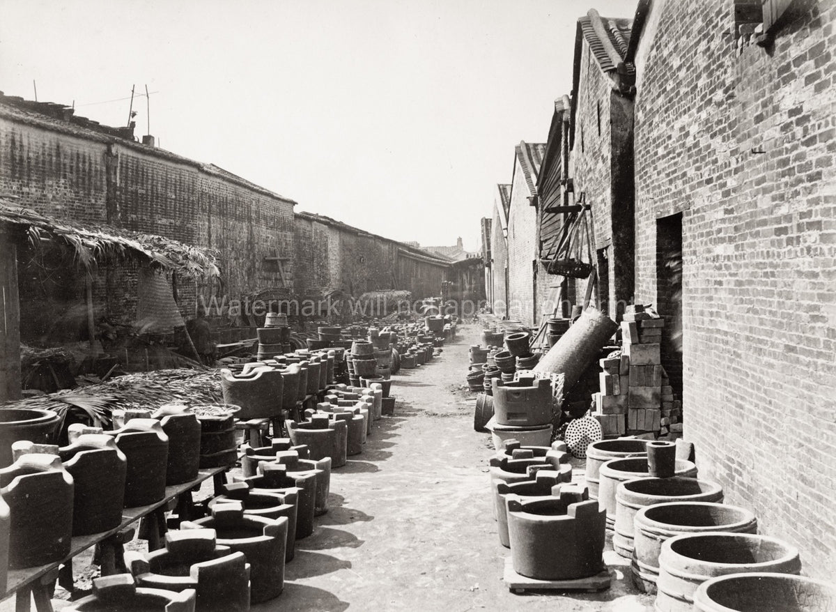 Guangzhou Canton Pottery Works Factory Yard Execution Ground Vtg. Photo 19thC.