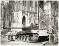 Cologne Cathedral Germany Allied Soldiers Panther Tank WWII Vtg. Photo WW2