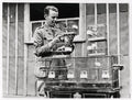 WW1 Officer Tends German Roller Canaries Cages France Military Vtg. Photo