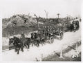 WW1 British Infantrymen Soldiers Horse-Drawn Wagon Ruins Vtg. Photo
