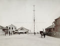 Yokohama Harbor English Hatoba Pier Rickshaws Street Scene Vtg. Photo 19thC.