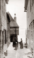 North East England Whitby Street Scene Victorian Women Daily Vtg. Photo 19thC.