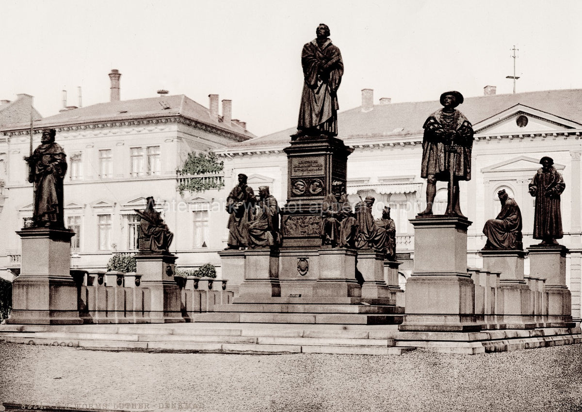 Worms Germany Luther Monument Statues Reformation Square Vtg. Photo 19thC.