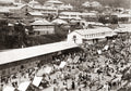 Northern India Hillside Town Street Market Crowd Buildings Vtg. Photo 20thC.