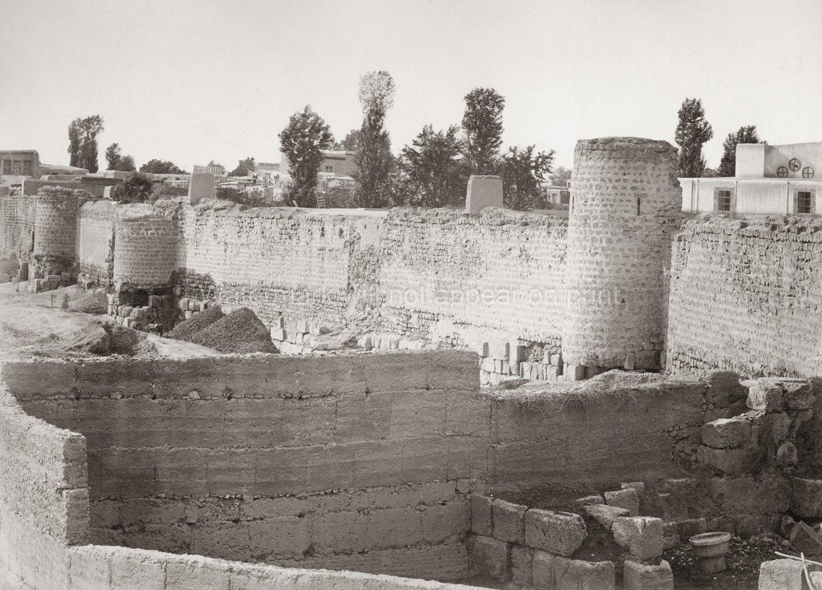 Wall St. Paul Damascus Syria Ancient Stone Fortification Vtg. Photo 19thC.