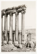 Baalbek Lebanon Great Pillars Smaller Temple Ruins Columns Vtg. Photo 19thC.