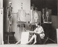London Royal Academy Art Student Painting Easel Skeleton Vtg. Photo 20thC.