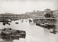 Singapore Harbour Boats River Shophouses Sampans Boat Quay Vtg. Photo 19thC.