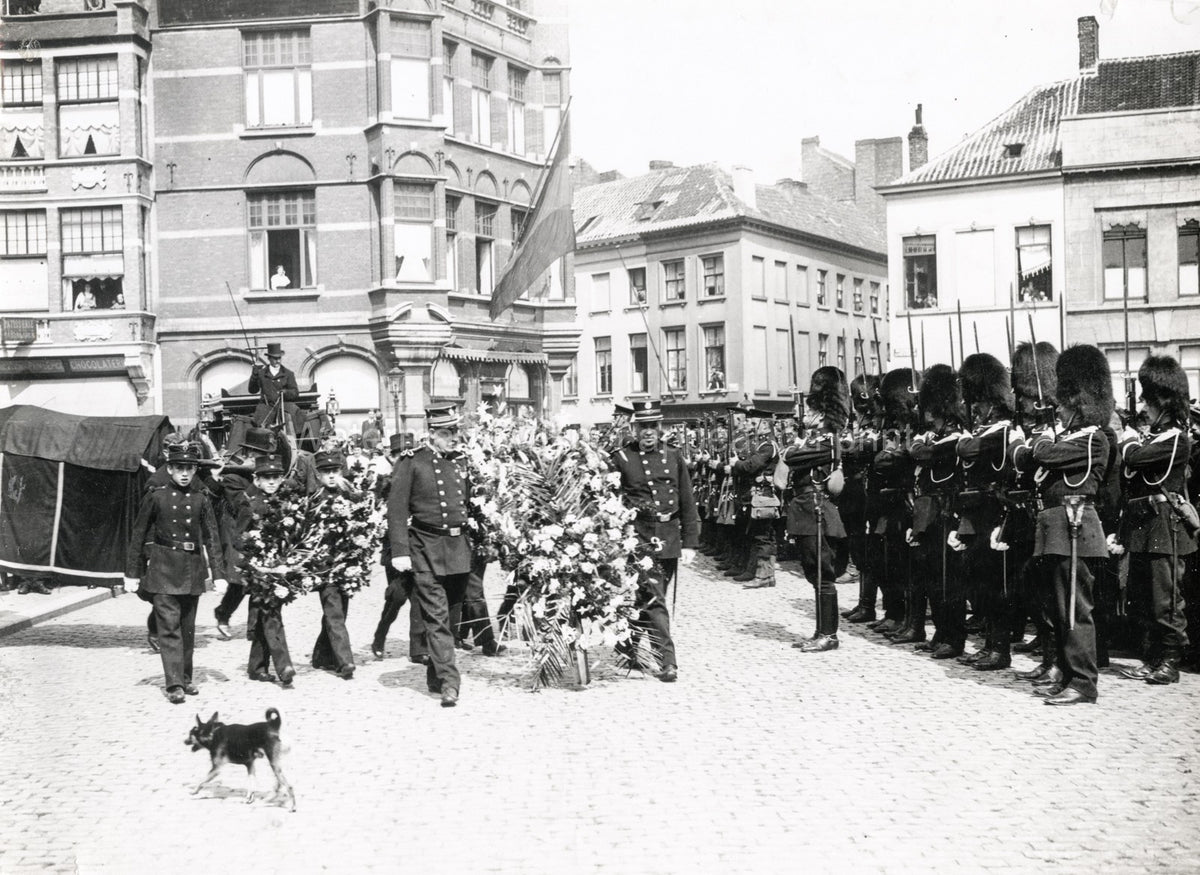 Ostend Belgium Funeral Belgian Gendarmes Soldiers Procession Vtg. Photo WW1