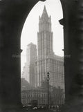 NYC Woolworth Building Cityscape Arch Skyscraper Vtg. Photo 20thC.