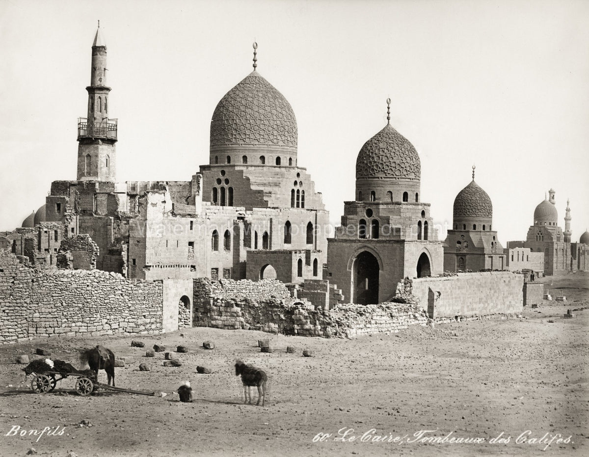 Cairo Tombs Caliphs Islamic Architecture Domes Minaret Vtg. Photo 19thC.